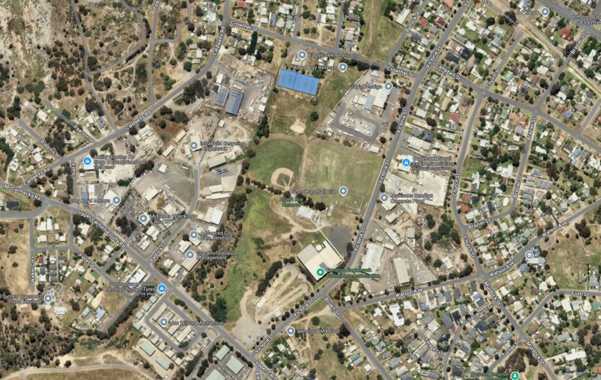 A map of the surrounding area in Eaglehawk, Bendigo